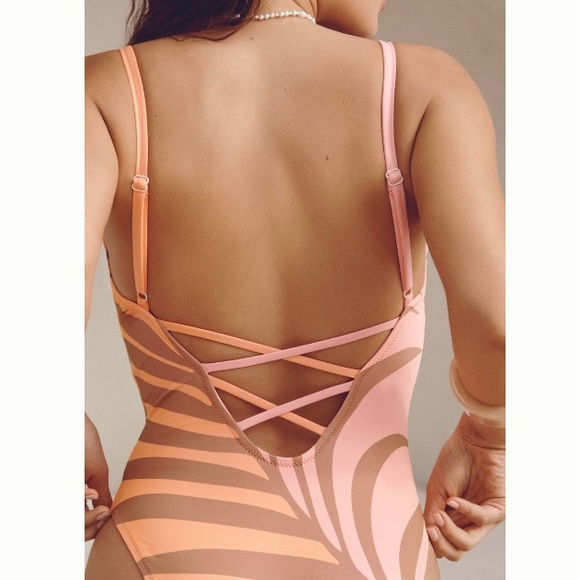 🌿|NWT| Sanctuary x Anthropologie High Leg One Piece Swimsuit - Picture 3 of 11